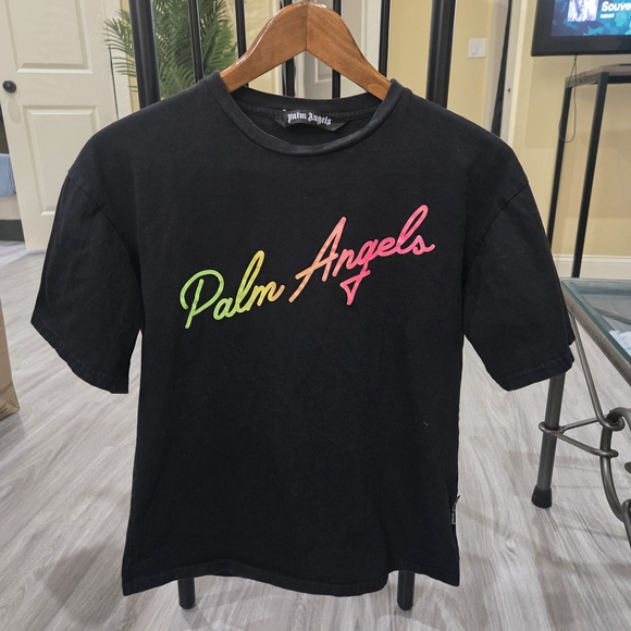 Palm Angels Other - Palm Angels Black Tee with Neon Logo